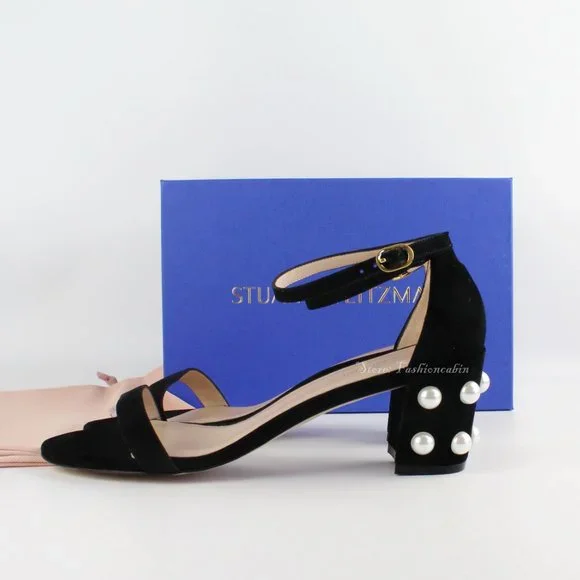 New Stuart Weitzman Simple Faux Pearl Sandals